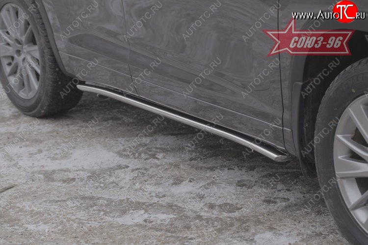 16 379 р. Защита порогов из овальной трубы Souz-96 (d75х42) Toyota Highlander XU50 дорестайлинг (2013-2017)  с доставкой в г. Кемерово