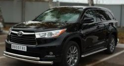 30 599 р. Широкая защита порогов SLITKOFF  Toyota Highlander  XU50 (2013-2017) дорестайлинг  с доставкой в г. Кемерово. Увеличить фотографию 3