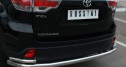 20 999 р. Защита заднего бампера (Ø63 и 42 мм, с углами, нержавейка) SLITKOFF  Toyota Highlander  XU50 (2013-2017) дорестайлинг  с доставкой в г. Кемерово. Увеличить фотографию 3