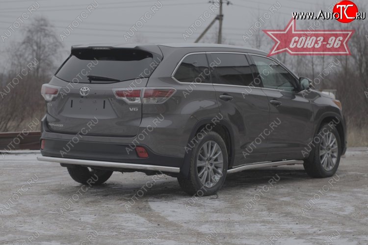 18 449 р. Защита заднего бампера Souz-96 (d60)  Toyota Highlander  XU50 (2013-2017) дорестайлинг  с доставкой в г. Кемерово