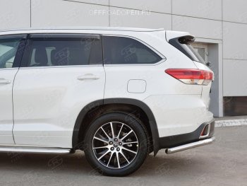 15 999 р. Защита заднего бампера (Ø63 мм уголки, нержавейка) SLITKOFF  Toyota Highlander  XU50 (2013-2017) дорестайлинг  с доставкой в г. Кемерово. Увеличить фотографию 2