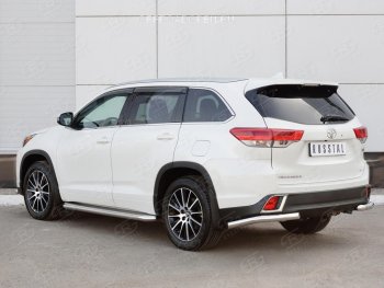 15 999 р. Защита заднего бампера (Ø63 мм уголки, нержавейка) SLITKOFF  Toyota Highlander  XU50 (2013-2017) дорестайлинг  с доставкой в г. Кемерово. Увеличить фотографию 4