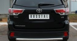 16 249 р. Защита заднего бампера (Ø63 мм, нержавейка) SLITKOFF  Toyota Highlander  XU50 (2013-2017) дорестайлинг  с доставкой в г. Кемерово. Увеличить фотографию 2