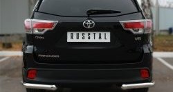 14 949 р. Защита заднего бампера (Ø63 мм уголки, нержавейка) SLITKOFF  Toyota Highlander  XU50 (2013-2017) дорестайлинг  с доставкой в г. Кемерово. Увеличить фотографию 2