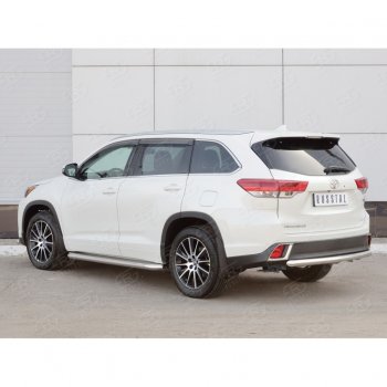 16 799 р. Защита заднего бампера (Ø63 мм, нержавейка) SLITKOFF  Toyota Highlander  XU50 (2013-2017) дорестайлинг  с доставкой в г. Кемерово. Увеличить фотографию 2