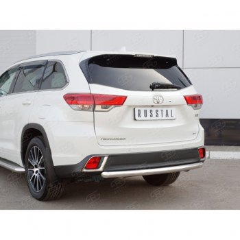 16 799 р. Защита заднего бампера (Ø63 мм, нержавейка) SLITKOFF  Toyota Highlander  XU50 (2013-2017) дорестайлинг  с доставкой в г. Кемерово. Увеличить фотографию 4