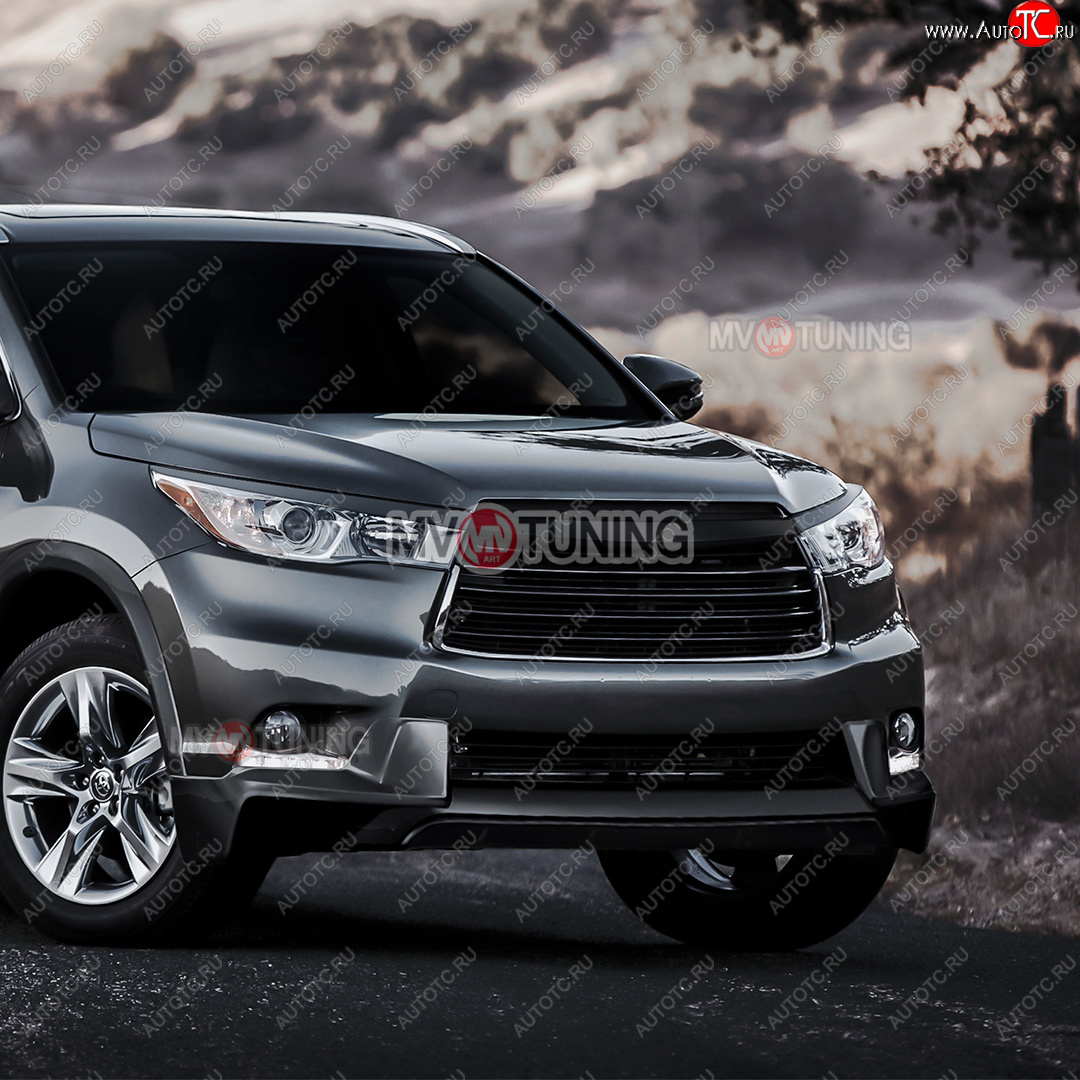 2 599 р. Реснички на фары MV-Tuning  Toyota Highlander  XU50 (2013-2017) дорестайлинг (Неокрашенные)  с доставкой в г. Кемерово