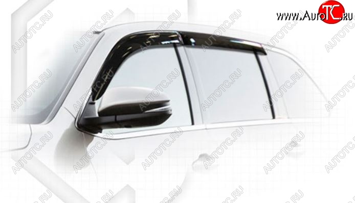 2 059 р. Дефлектора окон CA-Plastic Toyota Highlander XU50 дорестайлинг (2013-2017) (Classic полупрозрачный, Без хром.молдинга)  с доставкой в г. Кемерово