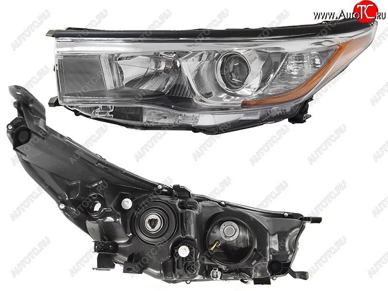 9 549 р. Левая фара SAT Toyota Highlander XU50 дорестайлинг (2013-2017)  с доставкой в г. Кемерово