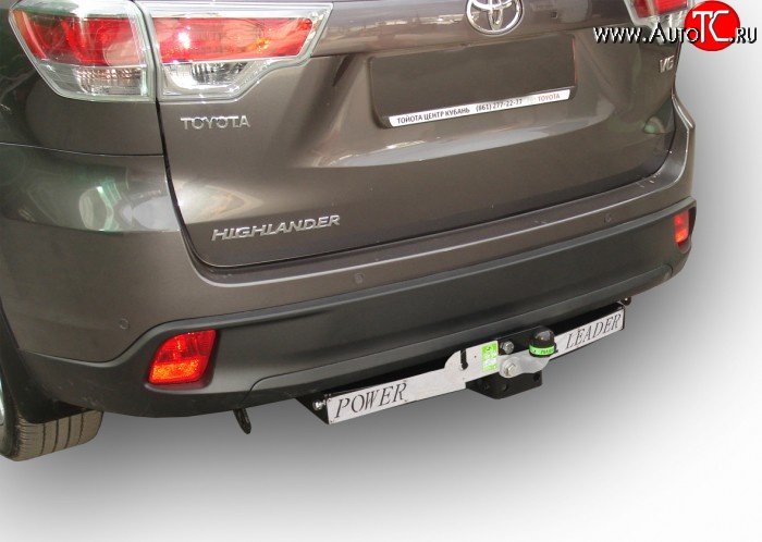 11 249 р. Фаркоп Лидер Плюс (с нержавеющей пластиной). Toyota Highlander XU50 дорестайлинг (2013-2017) (Без электропакета)  с доставкой в г. Кемерово