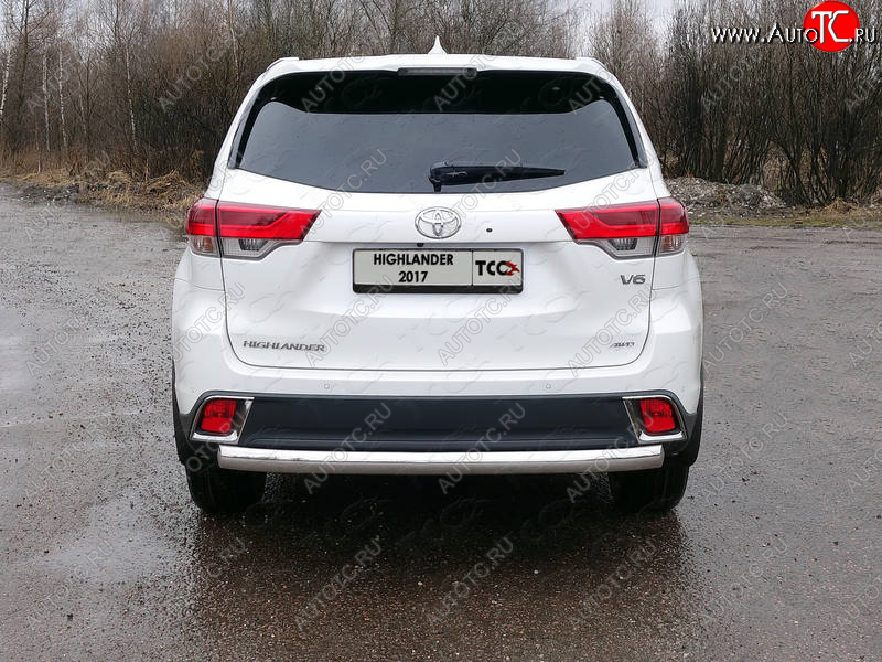 23 899 р. Защита заднего бампера (овальная) ТСС (нержавейка d75х42 мм)  Toyota Highlander  XU50 (2016-2020) рестайлинг  с доставкой в г. Кемерово