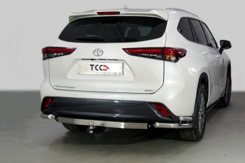 Защита заднего бампера (уголки двойные) ТСС 60,3/42,4 мм Toyota Highlander  XU70 (2020-2025)