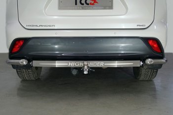 Фаркоп (тягово-сцепное устройство) TCC надпись Highlander Toyota Highlander  XU70 (2020-2025) (Оцинкованный, шар E - оцинкованный)