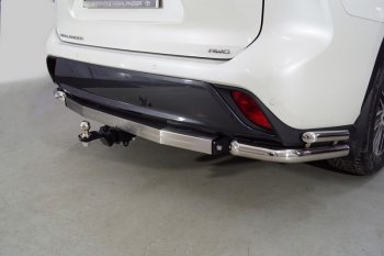 Фаркоп (тягово-сцепное устройство) TCC Toyota Highlander  XU70 (2020-2025) (оцинкованный, шар Е нержавейка, надпись Highlander)