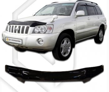 2 399 р. Дефлектор капота CA-Plastic  Toyota Highlander  XU20 (2000-2007) дорестайлинг, рестайлинг (серия Classic черный, Без надписи)  с доставкой в г. Кемерово. Увеличить фотографию 2