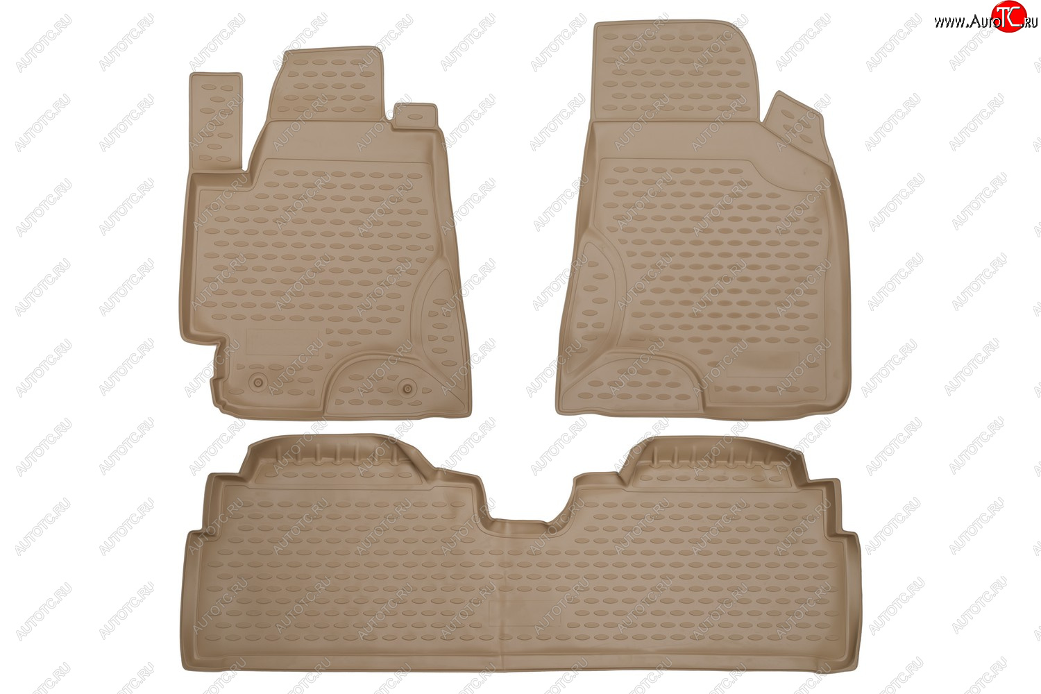 9 649 р. Коврики в салон Element 3 шт. (полиуретан)  Toyota Highlander  XU20 - Kluger  XU20 (Цвет: бежевый)  с доставкой в г. Кемерово