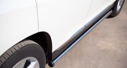 77 999 р. Защита порогов из круглой трубы диаметром 76 мм (рестайлинг) Russtal Toyota Highlander XU40 рестайлинг (2010-2013) (Защита порогов с со скосами на торцах (вариант 1))  с доставкой в г. Кемерово. Увеличить фотографию 5