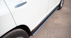 77 999 р. Защита порогов из круглой трубы диаметром 76 мм (рестайлинг) Russtal Toyota Highlander XU40 рестайлинг (2010-2013) (Защита порогов с со скосами на торцах (вариант 1))  с доставкой в г. Кемерово. Увеличить фотографию 9