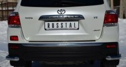 13 949 р. Защита заднего бампера (Ø63 мм уголки, нержавейка) SLITKOFF  Toyota Highlander  XU40 (2010-2013) рестайлинг  с доставкой в г. Кемерово. Увеличить фотографию 1