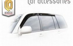 2 969 р. Дефлектора окон CA-Plastic Toyota Highlander XU20 рестайлинг (2003-2007) (Classic полупрозрачный, Без хром.молдинга, Крепление только на скотч)  с доставкой в г. Кемерово. Увеличить фотографию 2