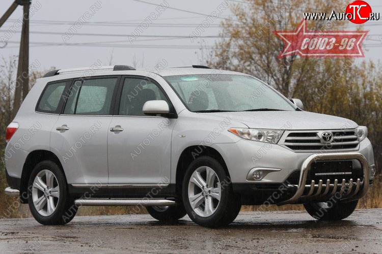 25 019 р. Защита переднего бампера Souz-96 (d76)  Toyota Highlander  XU40 (2010-2013) рестайлинг  с доставкой в г. Кемерово