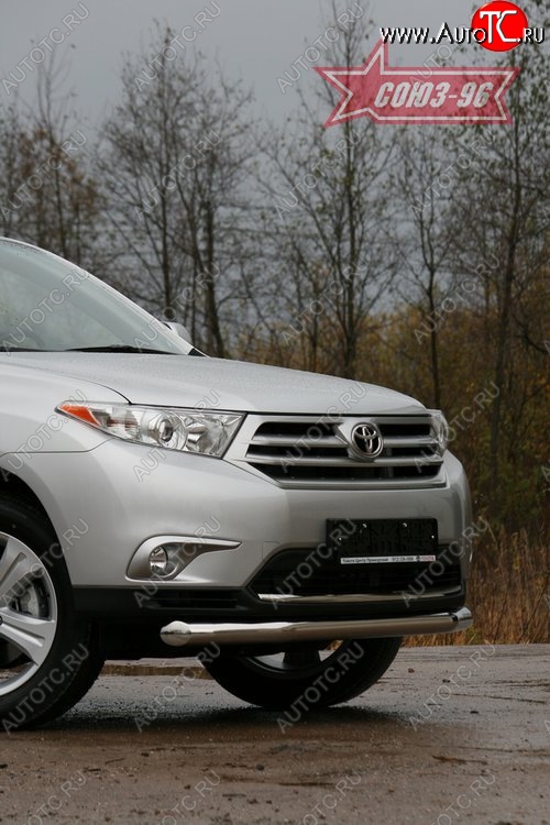 16 919 р. Одинарная защита переднего бампера (d76) Souz-96  Toyota Highlander  XU40 (2010-2013) рестайлинг  с доставкой в г. Кемерово