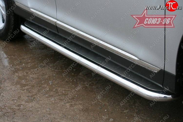 23 759 р. Защита порогов с листом Souz-96 (d60). Toyota Highlander XU40 рестайлинг (2010-2013)  с доставкой в г. Кемерово