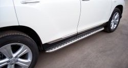 24 649 р. Широкая защита порогов SLITKOFF  Toyota Highlander  XU40 (2010-2013) рестайлинг  с доставкой в г. Кемерово. Увеличить фотографию 2