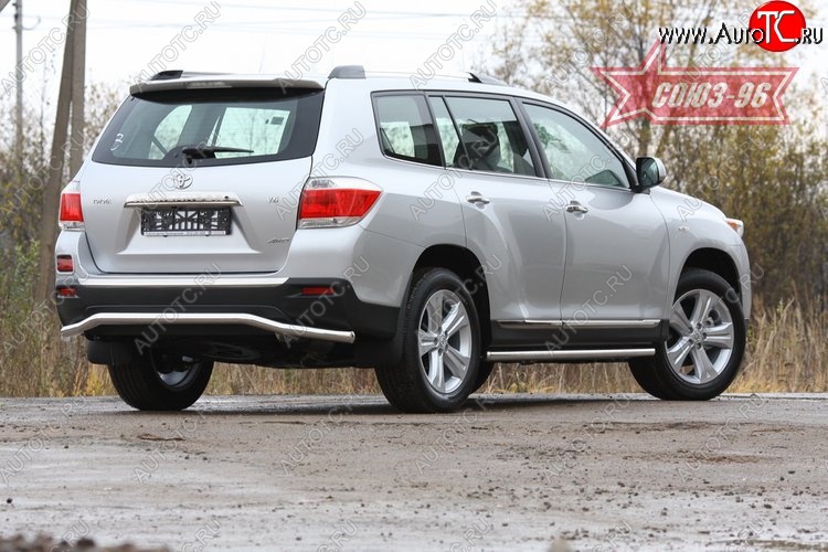18 539 р. Фигурная защита заднего бампера d60 Souz-96  Toyota Highlander  XU40 (2010-2013) рестайлинг  с доставкой в г. Кемерово