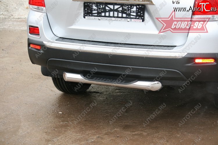 15 479 р. Защита заднего бампера с проступью (d76) Souz-96 Toyota Highlander XU40 рестайлинг (2010-2013)  с доставкой в г. Кемерово