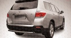 11 499 р. Защита заднего бампера из трубы диаметром 57 мм Slitkoff  Toyota Highlander  XU40 (2010-2013) рестайлинг (Цвет: нержавеющая полированная сталь)  с доставкой в г. Кемерово. Увеличить фотографию 1