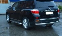 Защита заднего бампера d75x42 ммМеталл Дизайн Toyota Highlander XU40 дорестайлинг (2007-2010) (полированная нержавейка)