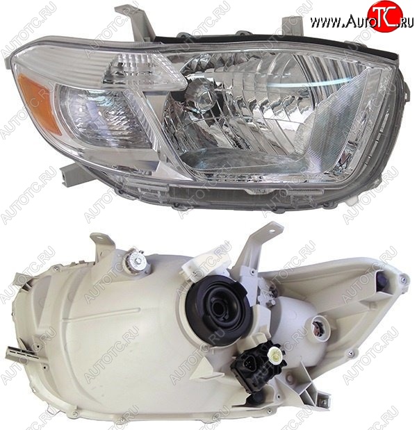 8 399 р. Правая фара SAT Toyota Highlander XU40 дорестайлинг (2007-2010)  с доставкой в г. Кемерово