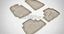 Износостойкие коврики в салон SeiNtex Premium 3D 4 шт. (ворсовые, бежевые) Toyota Highlander  XU40 (2007-2010) дорестайлинг