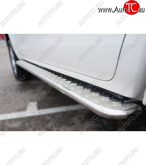 22 999 р. Широкая защита порогов с трубой диаметром 42 мм SLITKOFF v2  Toyota Hilux  AN20,AN30 (2011-2016)  2-ой рестайлинг  с доставкой в г. Кемерово