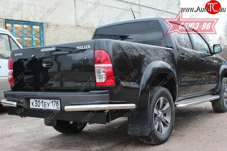 9 539 р. Защита заднего бампера из боковых уголков Souz-96 (d60) Toyota Hilux AN20,AN30  2-ой рестайлинг (2011-2016)  с доставкой в г. Кемерово