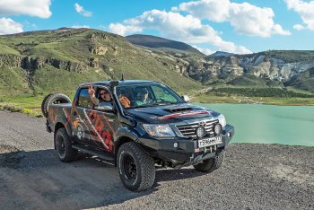 62 999 р. Бампер передний силовой РИФ  Toyota Hilux  AN20,AN30 (2011-2016)  2-ой рестайлинг (С доп. фарами и защитой бачка омывателя)  с доставкой в г. Кемерово. Увеличить фотографию 5