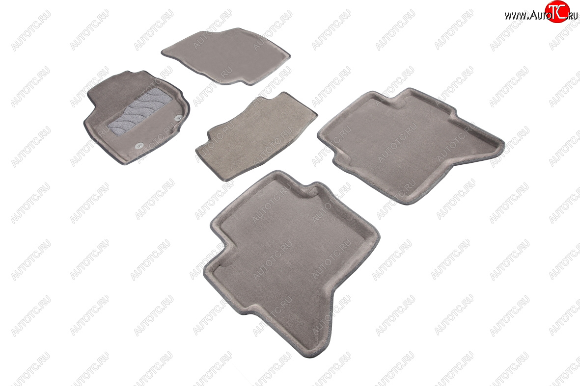 7 259 р. Комплект ковриков салона Seintex 3D (текстиль)  Toyota Hilux  AN20,AN30 (2011-2016)  2-ой рестайлинг (серый)  с доставкой в г. Кемерово