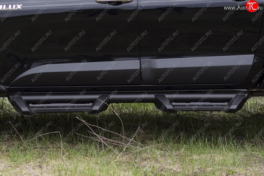 10 299 р. Молдинги дверей RA (комплект)  Toyota Hilux  AN120 (2016-2020) дорестайлинг (Поверхность глянец (под окраску), Неокрашенные)  с доставкой в г. Кемерово