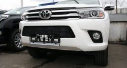 1 499 р. Защитная решётка в воздуховод автомобиля Russtal (черная)  Toyota Hilux  AN120 (2016-2020) дорестайлинг  с доставкой в г. Кемерово. Увеличить фотографию 1