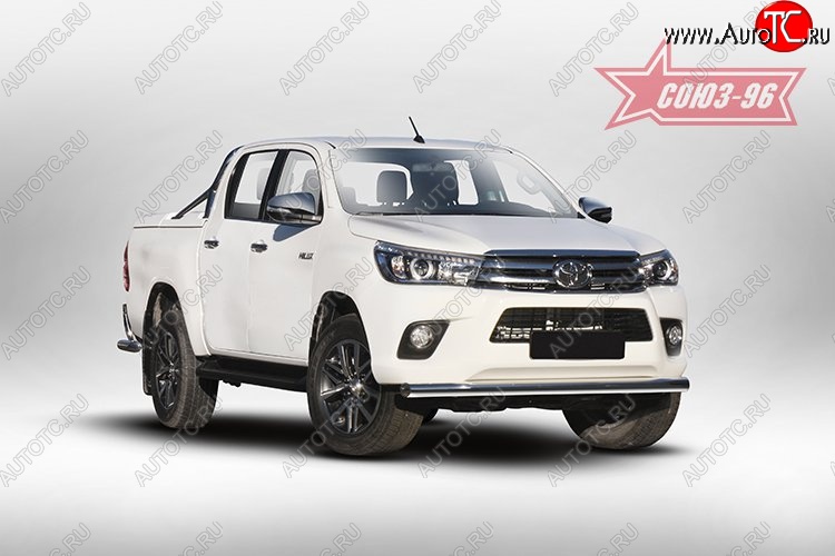 15 974 р. Защита переднего бампера одинарная Souz-96 (d76) Toyota Hilux AN120 дорестайлинг (2016-2020)  с доставкой в г. Кемерово