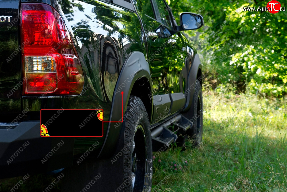 6 999 р. Расширитель арки RA (25 мм, задний правый)  Toyota Hilux  AN120 (2016-2020) дорестайлинг (Поверхность глянец под покраску, Неокрашенный)  с доставкой в г. Кемерово