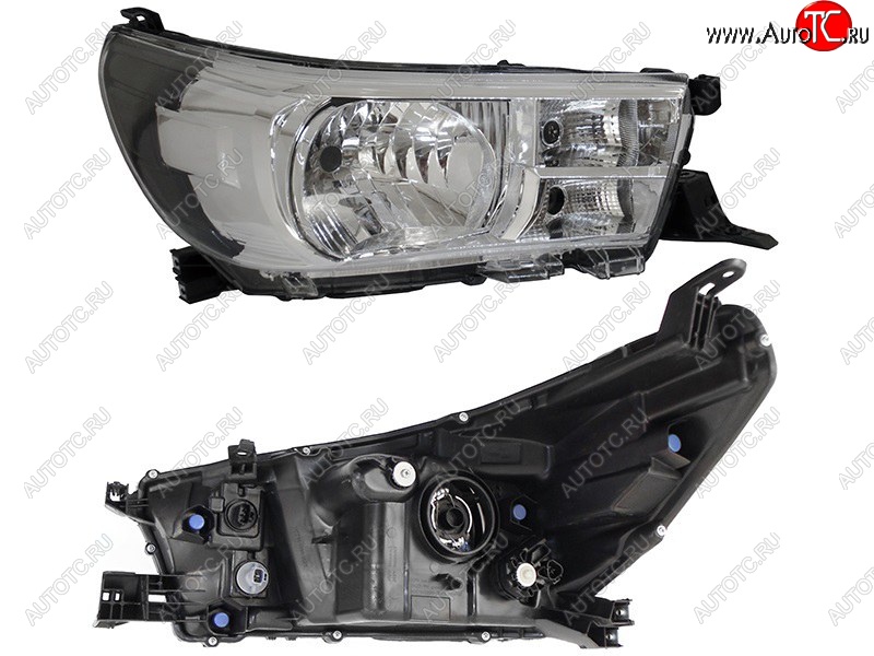 7 599 р. Правая фара SAT Toyota Hilux AN120 дорестайлинг (2016-2020)  с доставкой в г. Кемерово