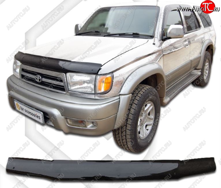 1 999 р. Дефлектор капота (N180-N185) CA-Plastic Toyota Hilux Surf N180 5 дв. дорестайлинг (1995-1998) (Classic черный, Без надписи)  с доставкой в г. Кемерово