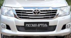 2 349 р. Защитная сетка решетки переднего бампера (рестайлинг) РА  Toyota Hilux  AN20,AN30 (2011-2016)  2-ой рестайлинг  с доставкой в г. Кемерово. Увеличить фотографию 3