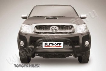 19 999 р. Кенгурятник d57 низкий Slitkoff  Toyota Hilux  AN10,AN20 (2008-2011) 1-ый рестайлинг (Цвет: серебристый)  с доставкой в г. Кемерово. Увеличить фотографию 1