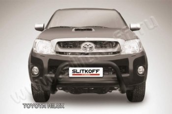 23 799 р. Кенгурятник d76 низкий Slitkoff  Toyota Hilux  AN10,AN20 (2008-2011) 1-ый рестайлинг (Цвет: серебристый)  с доставкой в г. Кемерово. Увеличить фотографию 1