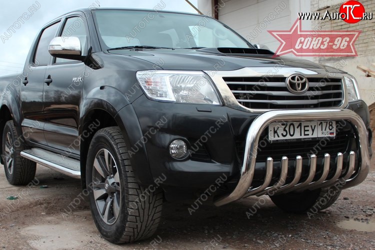 22 229 р. Защита переднего бампера Souz-96 (d76) Toyota Hilux AN20,AN30  2-ой рестайлинг (2011-2016)  с доставкой в г. Кемерово