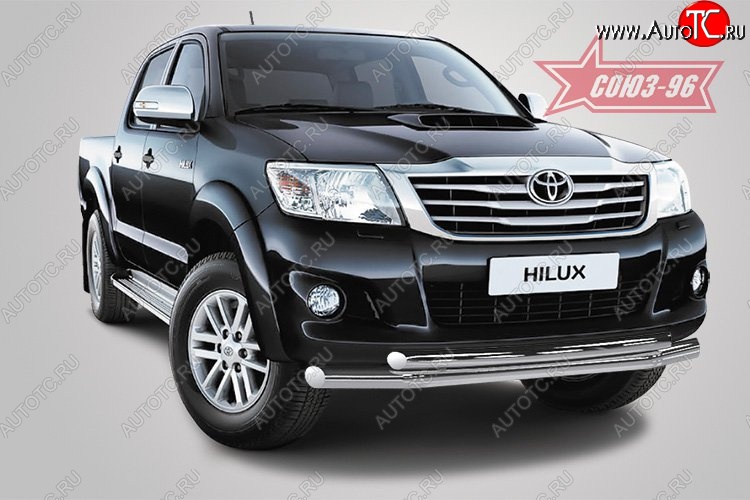 25 289 р. Защита переднего бампера двойная Souz-96 (d76/60) V1 Toyota Hilux AN20,AN30  2-ой рестайлинг (2011-2016)  с доставкой в г. Кемерово