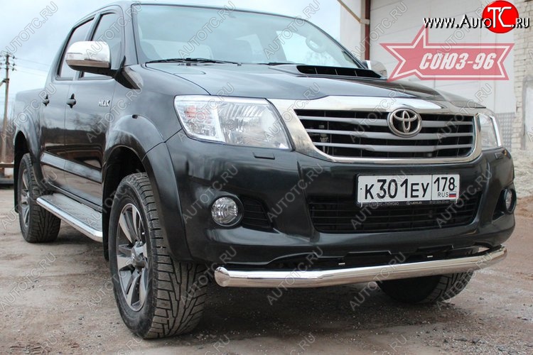 16 199 р. Одинарная защита переднего бампера (d76) Souz-96 Toyota Hilux AN20,AN30  2-ой рестайлинг (2011-2016)  с доставкой в г. Кемерово